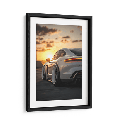 PORSCHE TAYCAN x SUNSET*Papier*40x60*Papier*Kunstwerk*Masculina.nl