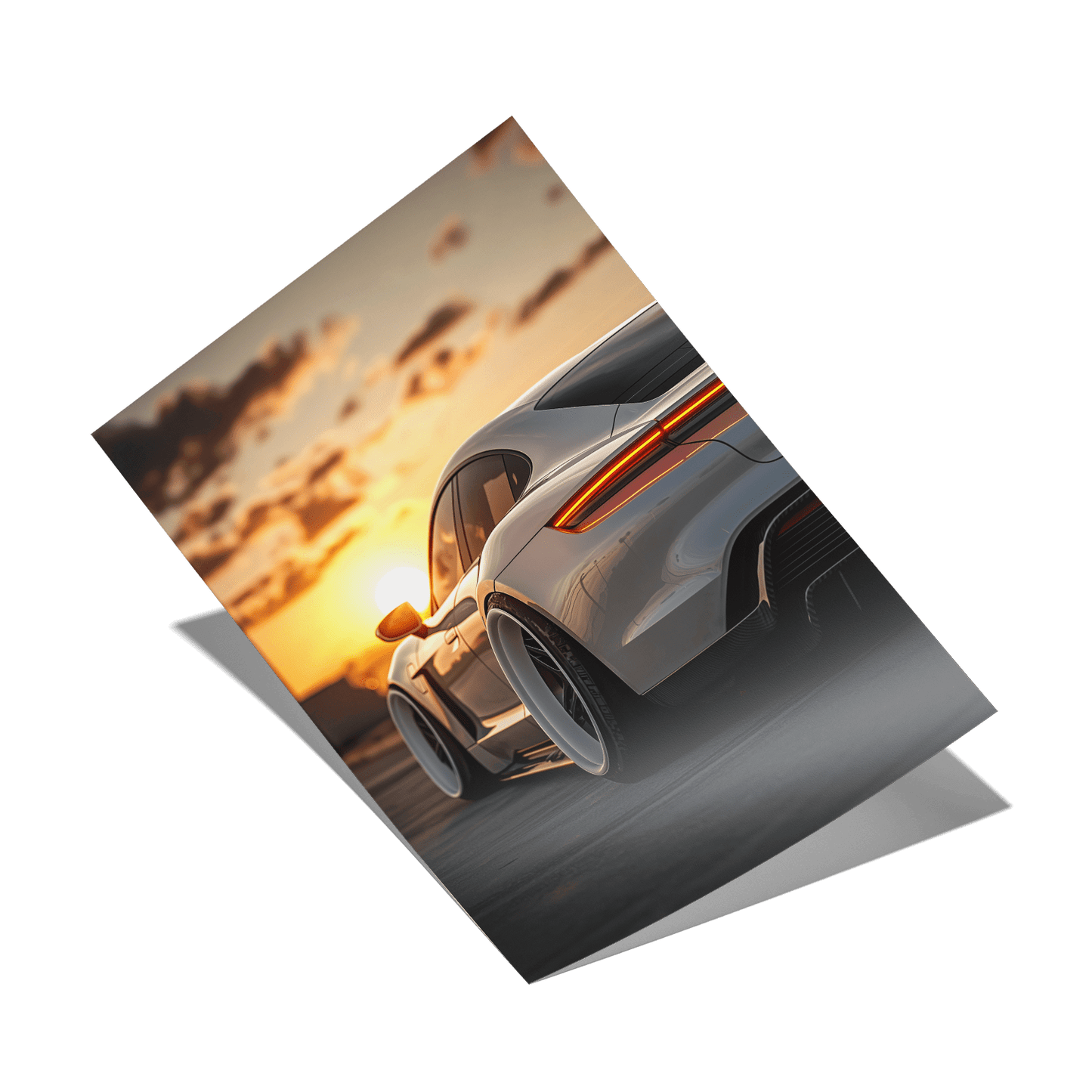 PORSCHE TAYCAN x SUNSET*Papier*40x60*Papier*Kunstwerk*Masculina.nl