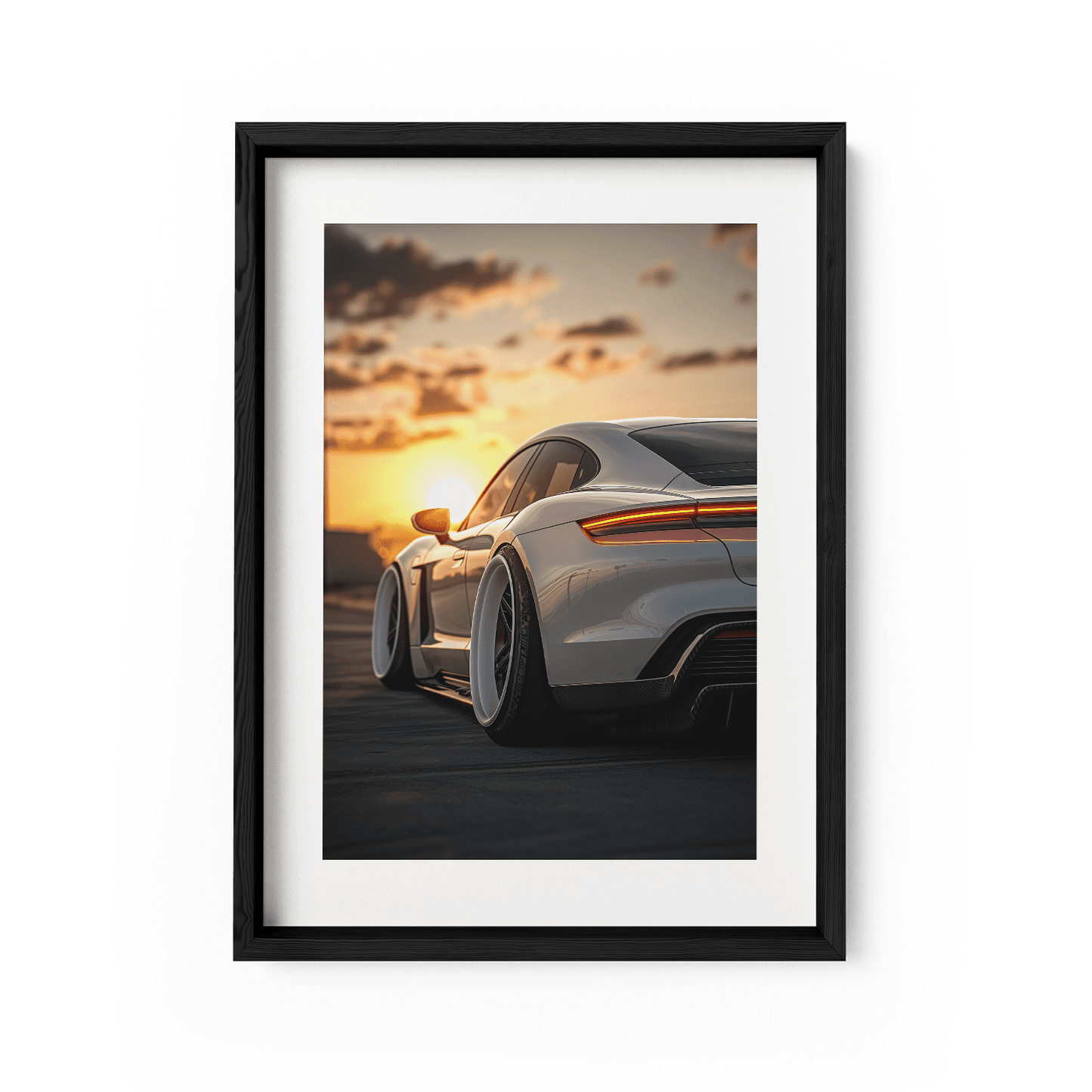 PORSCHE TAYCAN x SUNSET*Papier*40x60*Papier*Kunstwerk*Masculina.nl