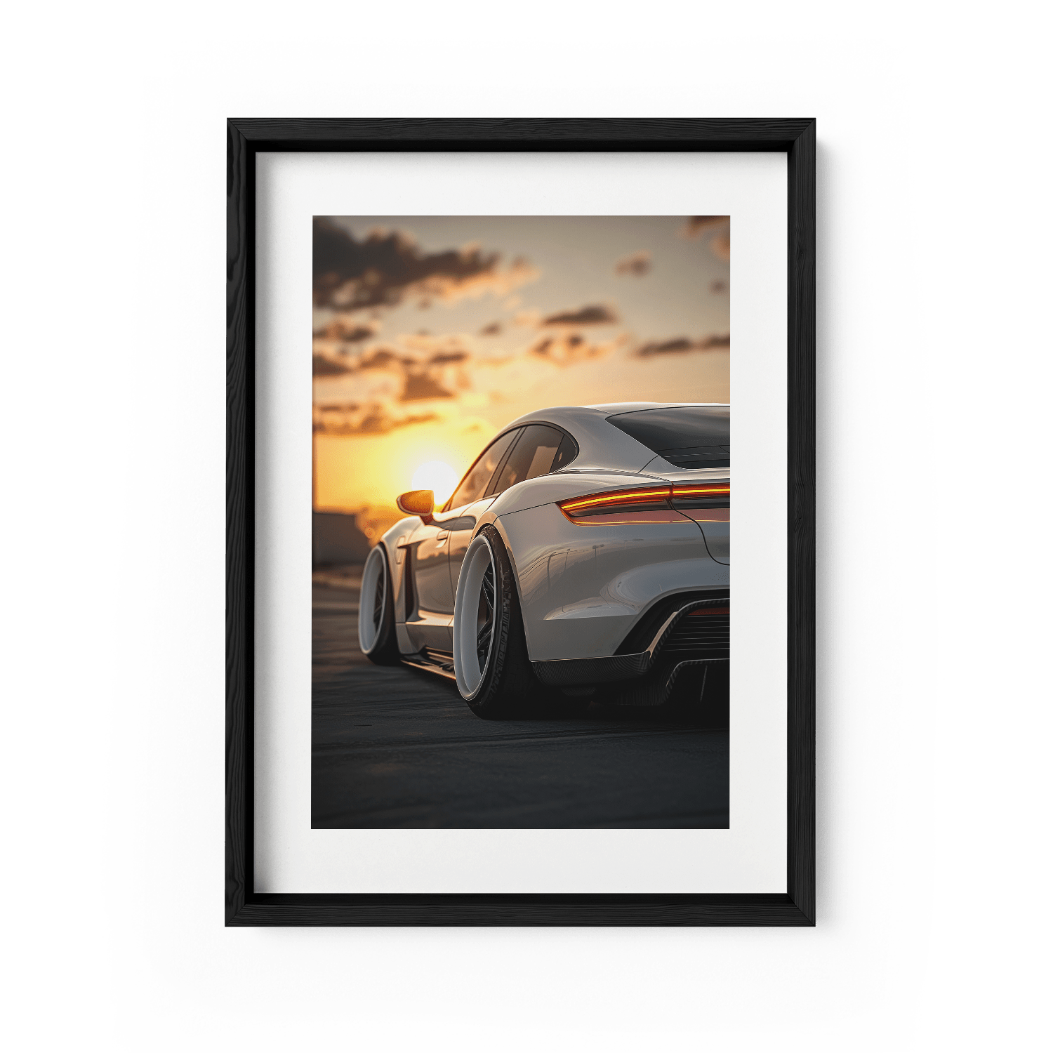 PORSCHE TAYCAN x SUNSET*Papier*40x60*Papier*Kunstwerk*Masculina.nl