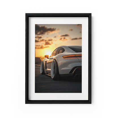 PORSCHE TAYCAN x SUNSET*Papier*40x60*Papier*Kunstwerk*Masculina.nl