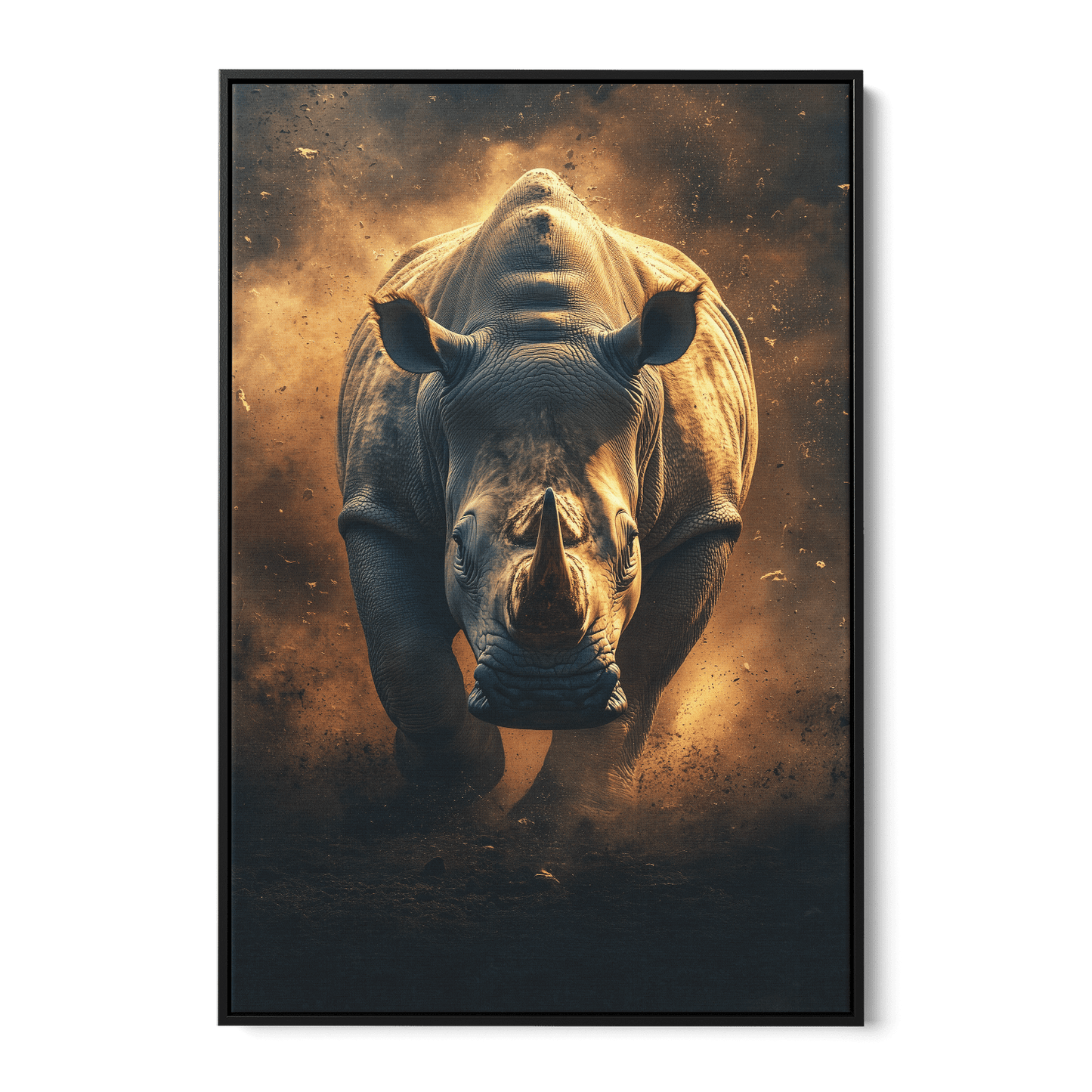 RHINO RAMPAGE*Canvas*40x60*Baklijst*Kunstwerk*Masculina.nl