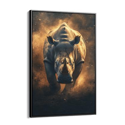 RHINO RAMPAGE*Canvas*40x60*Baklijst*Kunstwerk*Masculina.nl