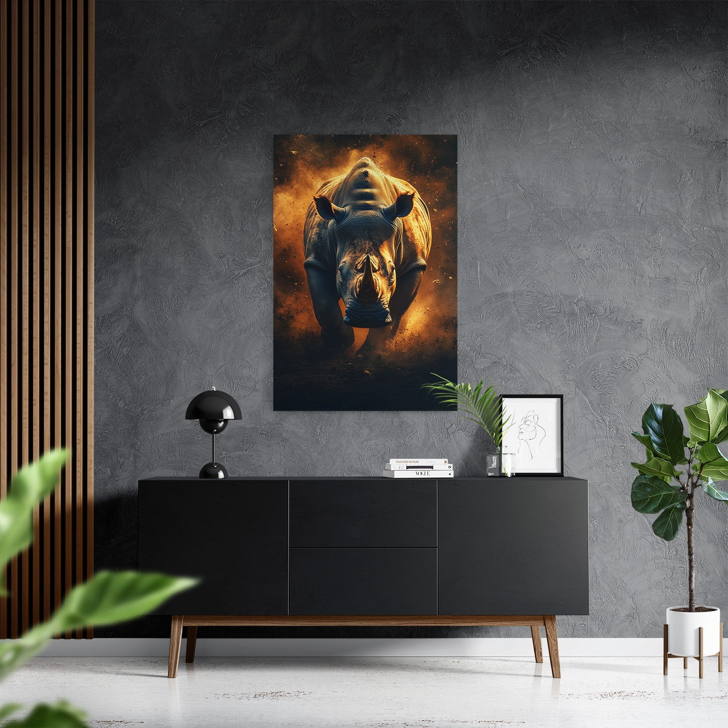 RHINO RAMPAGE*Canvas*40x60*Canvas*Kunstwerk*Masculina.nl