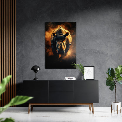 RHINO RAMPAGE*Dibond*40x60*Dibond*Kunstwerk*Masculina.nl