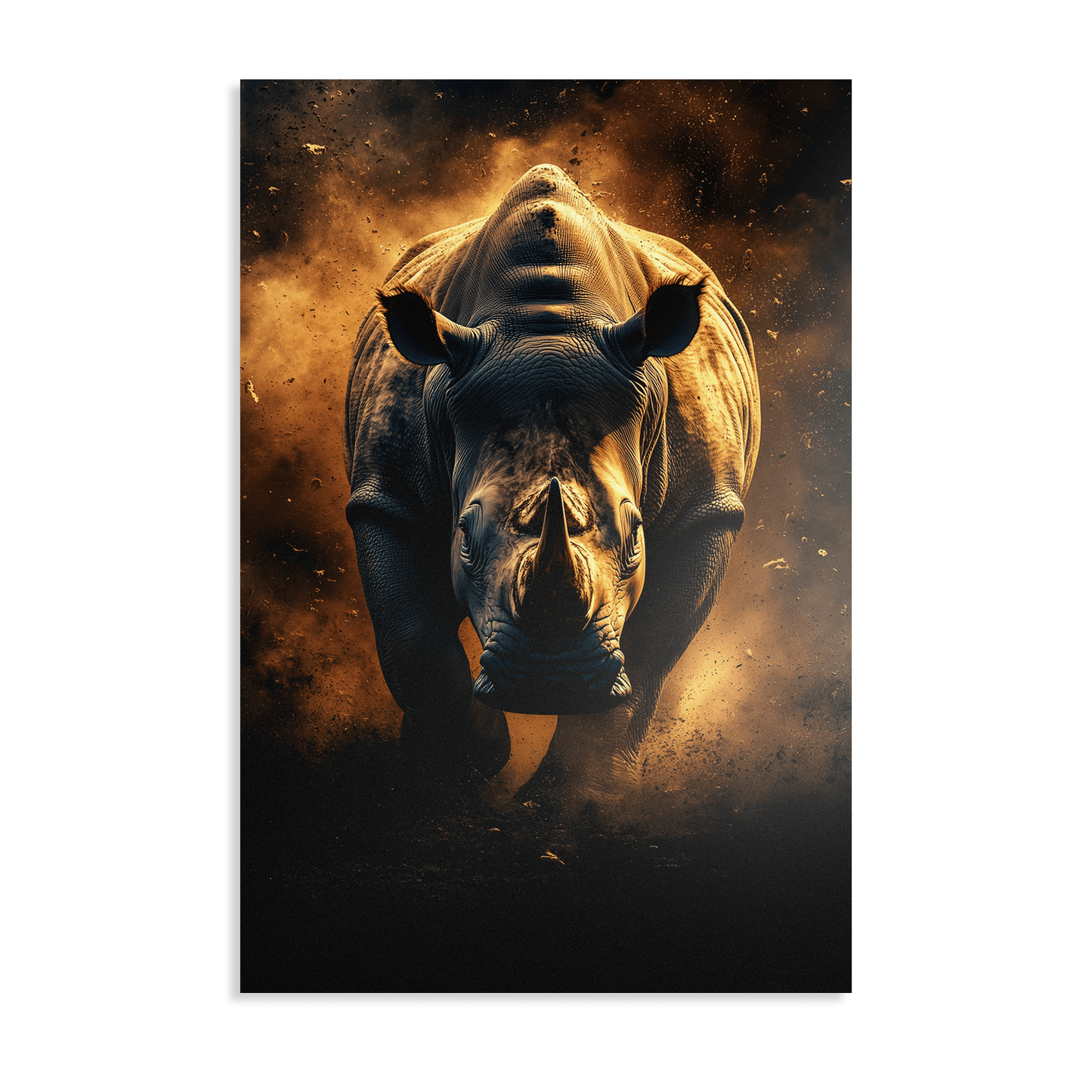 RHINO RAMPAGE*Dibond*40x60*Dibond*Kunstwerk*Masculina.nl