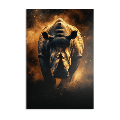 RHINO RAMPAGE*Dibond*40x60*Dibond*Kunstwerk*Masculina.nl