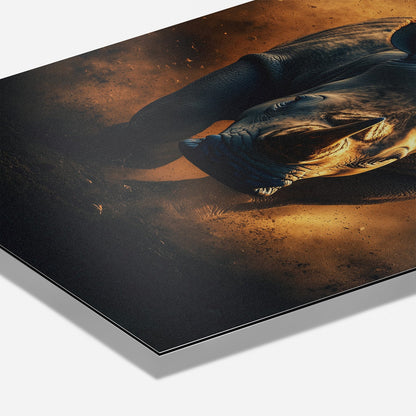 RHINO RAMPAGE*Dibond*40x60*Dibond*Kunstwerk*Masculina.nl