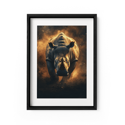 RHINO RAMPAGE*Papier*40x60*Papier*Kunstwerk*Masculina.nl