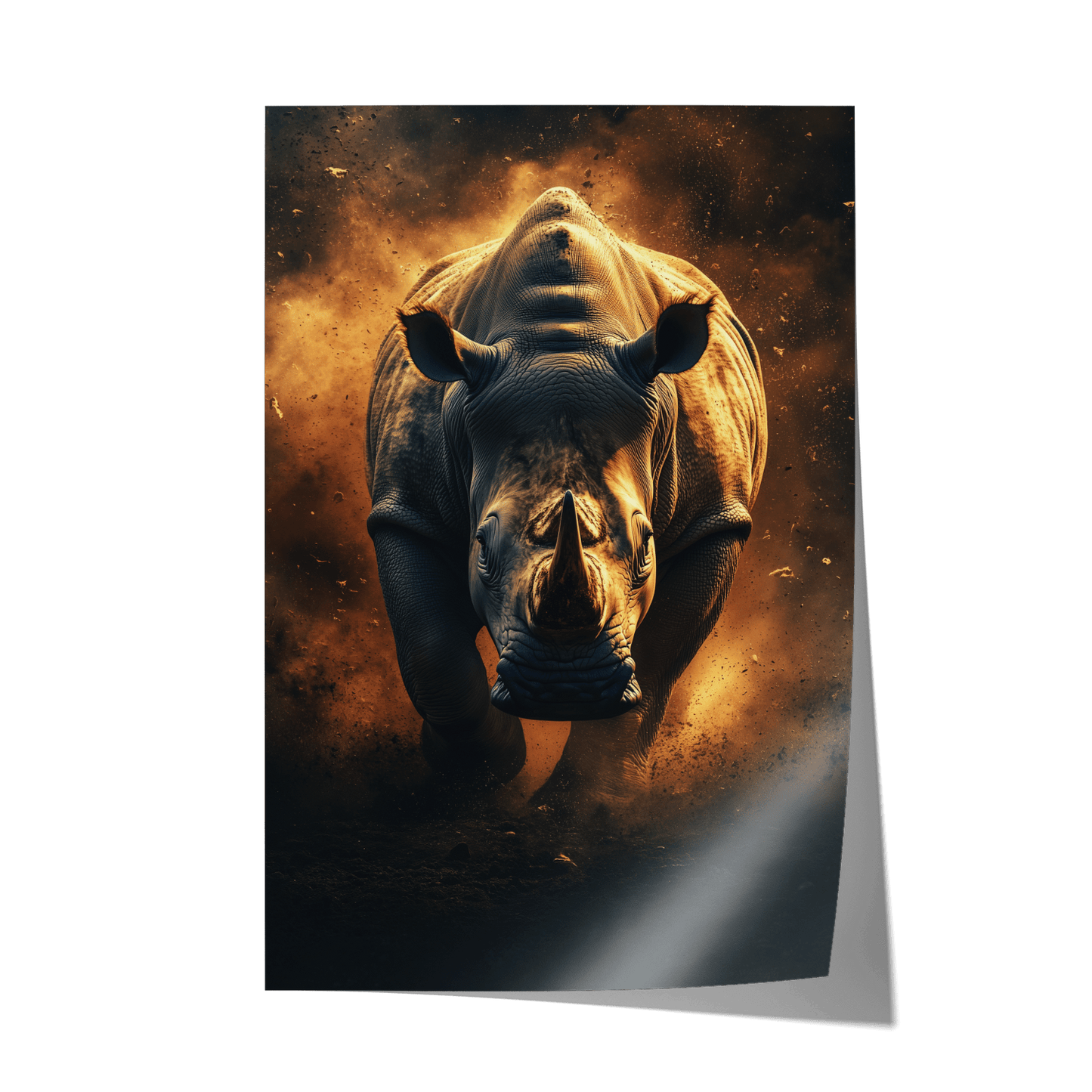 RHINO RAMPAGE*Papier*40x60*Papier*Kunstwerk*Masculina.nl