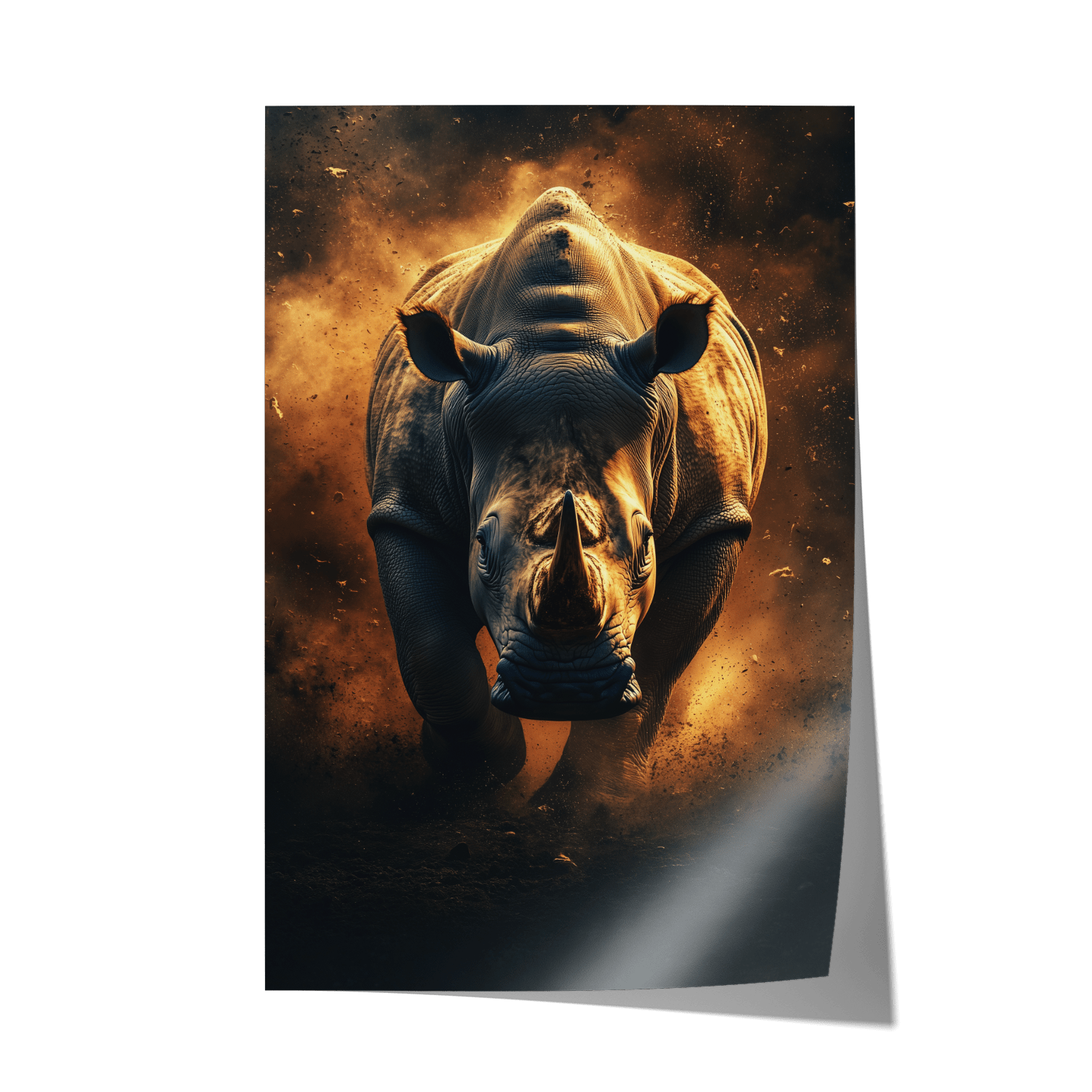 RHINO RAMPAGE*Papier*40x60*Papier*Kunstwerk*Masculina.nl