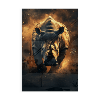 RHINO RAMPAGE*Plexiglas*40x60*Plexiglas*Kunstwerk*Masculina.nl