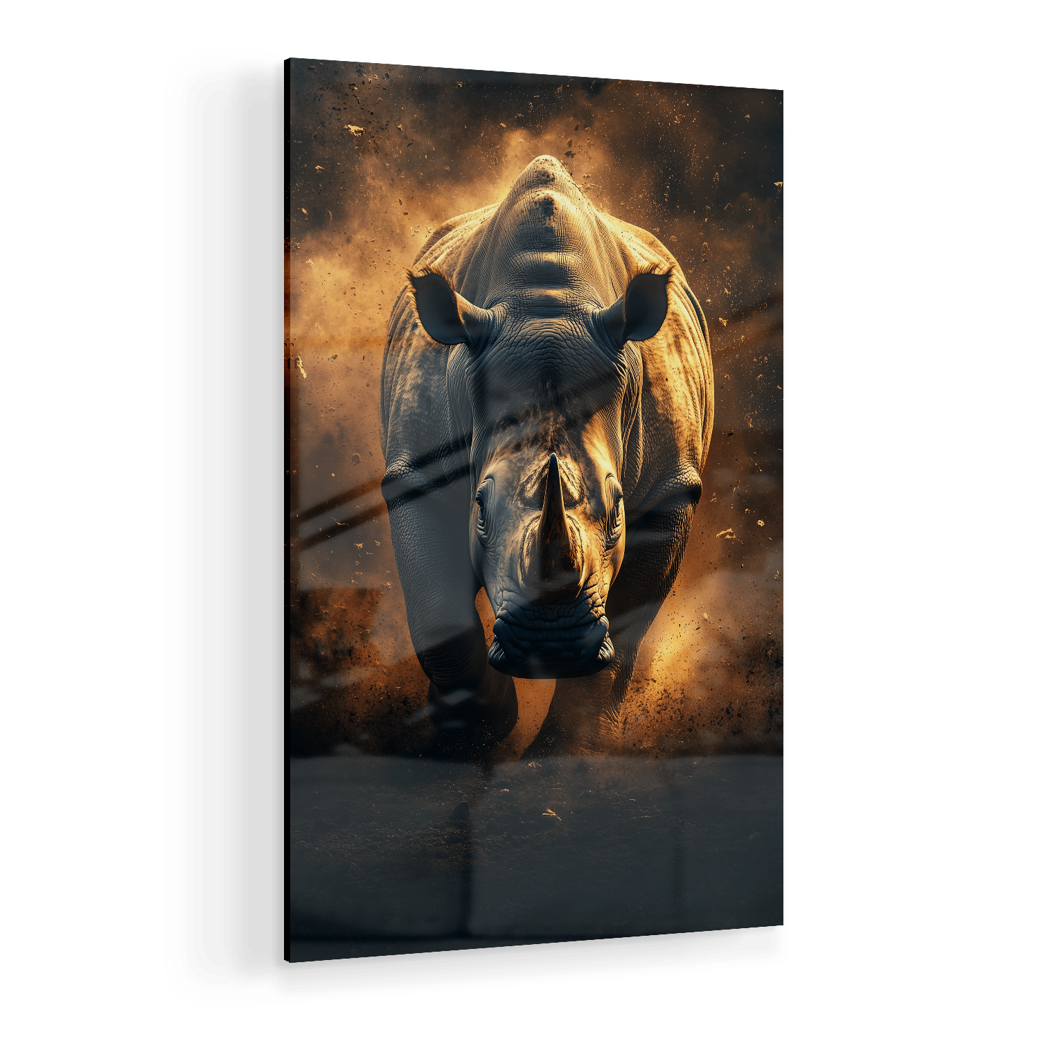 RHINO RAMPAGE*Plexiglas*40x60*Plexiglas*Kunstwerk*Masculina.nl