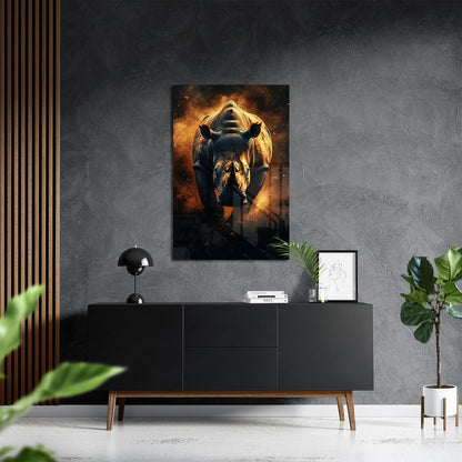RHINO RAMPAGE*Plexiglas*40x60*Plexiglas*Kunstwerk*Masculina.nl