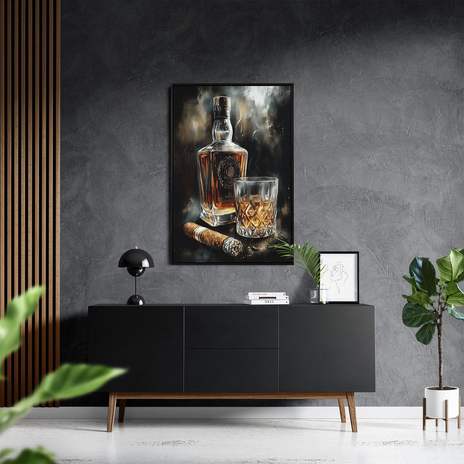 SMOKE AND OAK*Canvas*40x60*Baklijst*Kunstwerk*Masculina.nl