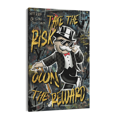 TAKE THE RISK OWN THE REWARD*Canvas*40x60*Canvas*Kunstwerk*Masculina.nl
