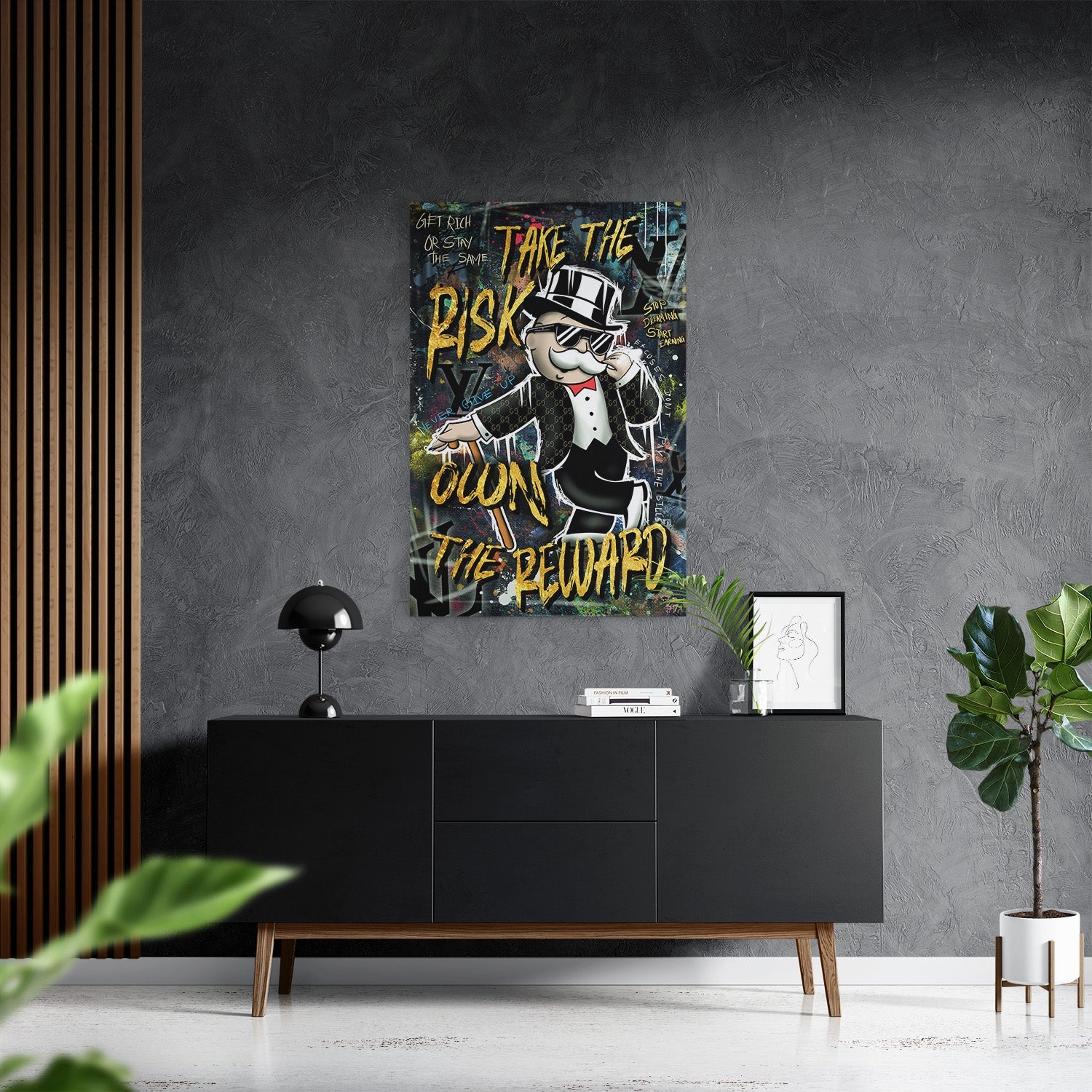 TAKE THE RISK OWN THE REWARD*Canvas*40x60*Canvas*Kunstwerk*Masculina.nl