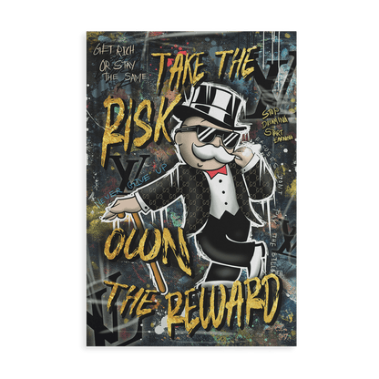 TAKE THE RISK OWN THE REWARD*Canvas*40x60*Canvas*Kunstwerk*Masculina.nl