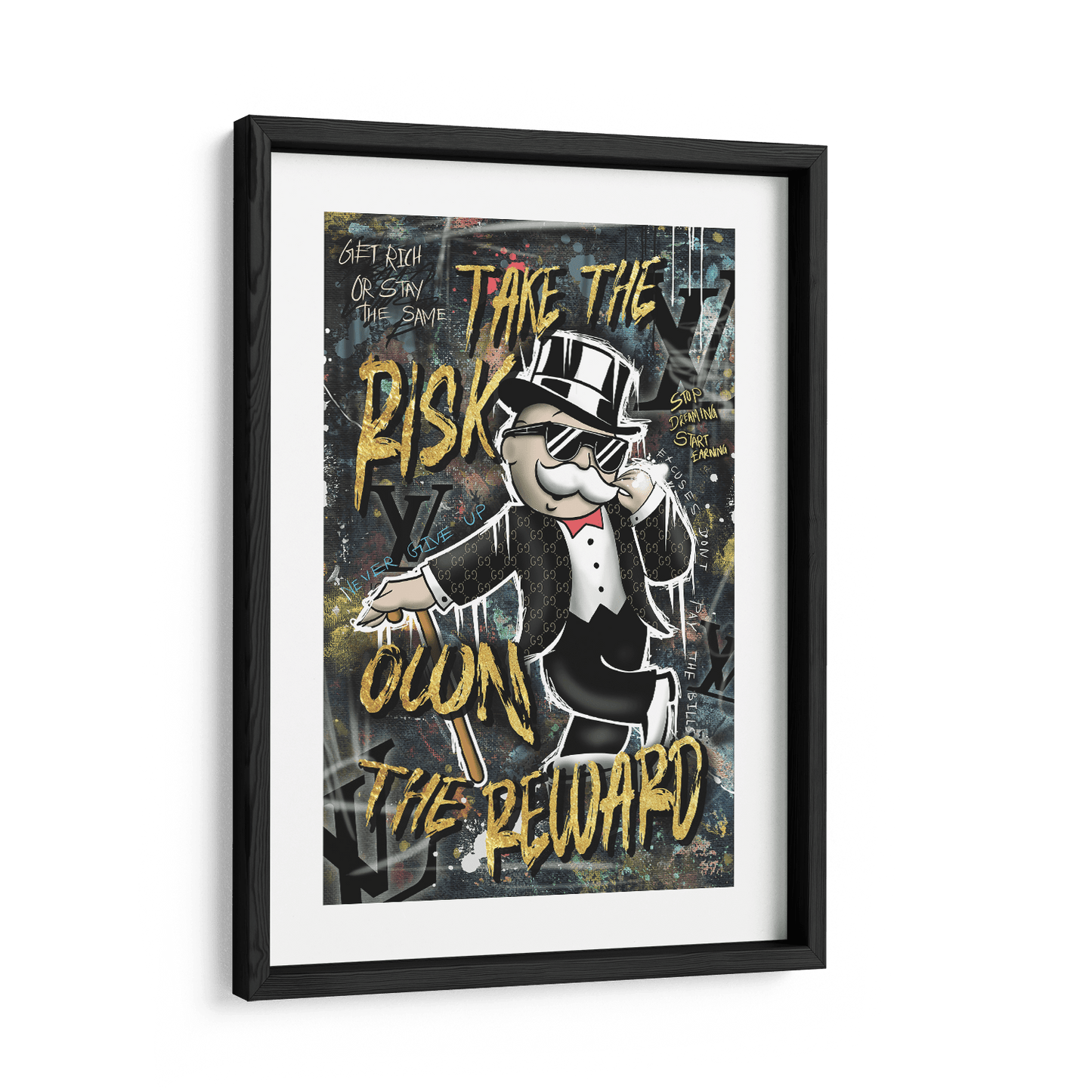 TAKE THE RISK OWN THE REWARD*Papier*40x60*Papier*Kunstwerk*Masculina.nl