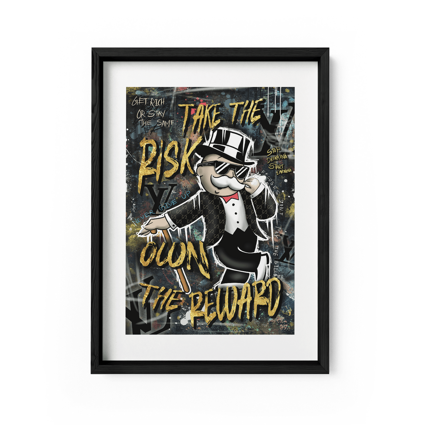TAKE THE RISK OWN THE REWARD*Papier*40x60*Papier*Kunstwerk*Masculina.nl