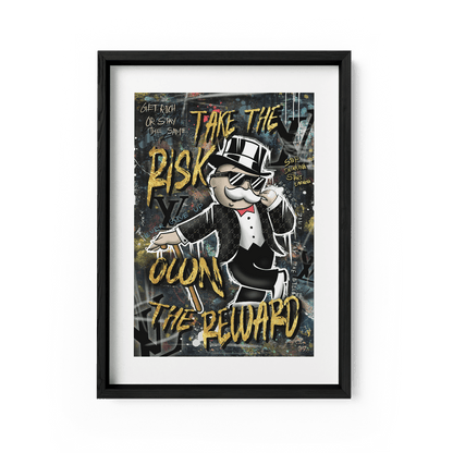 TAKE THE RISK OWN THE REWARD*Papier*40x60*Papier*Kunstwerk*Masculina.nl