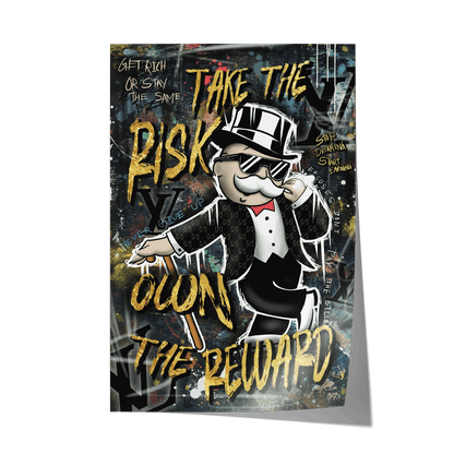 TAKE THE RISK OWN THE REWARD*Papier*40x60*Papier*Kunstwerk*Masculina.nl