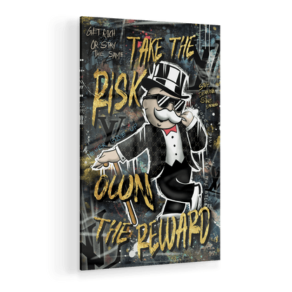 TAKE THE RISK OWN THE REWARD*Plexiglas*40x60*Plexiglas*Kunstwerk*Masculina.nl