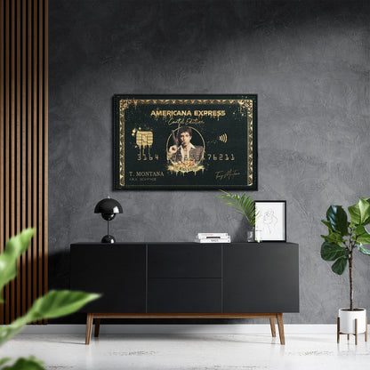 TONY MONTANA - AMERICANA EXPRESS*Canvas*60x40 cm*Baklijst*Kunstwerk*Masculina.nl