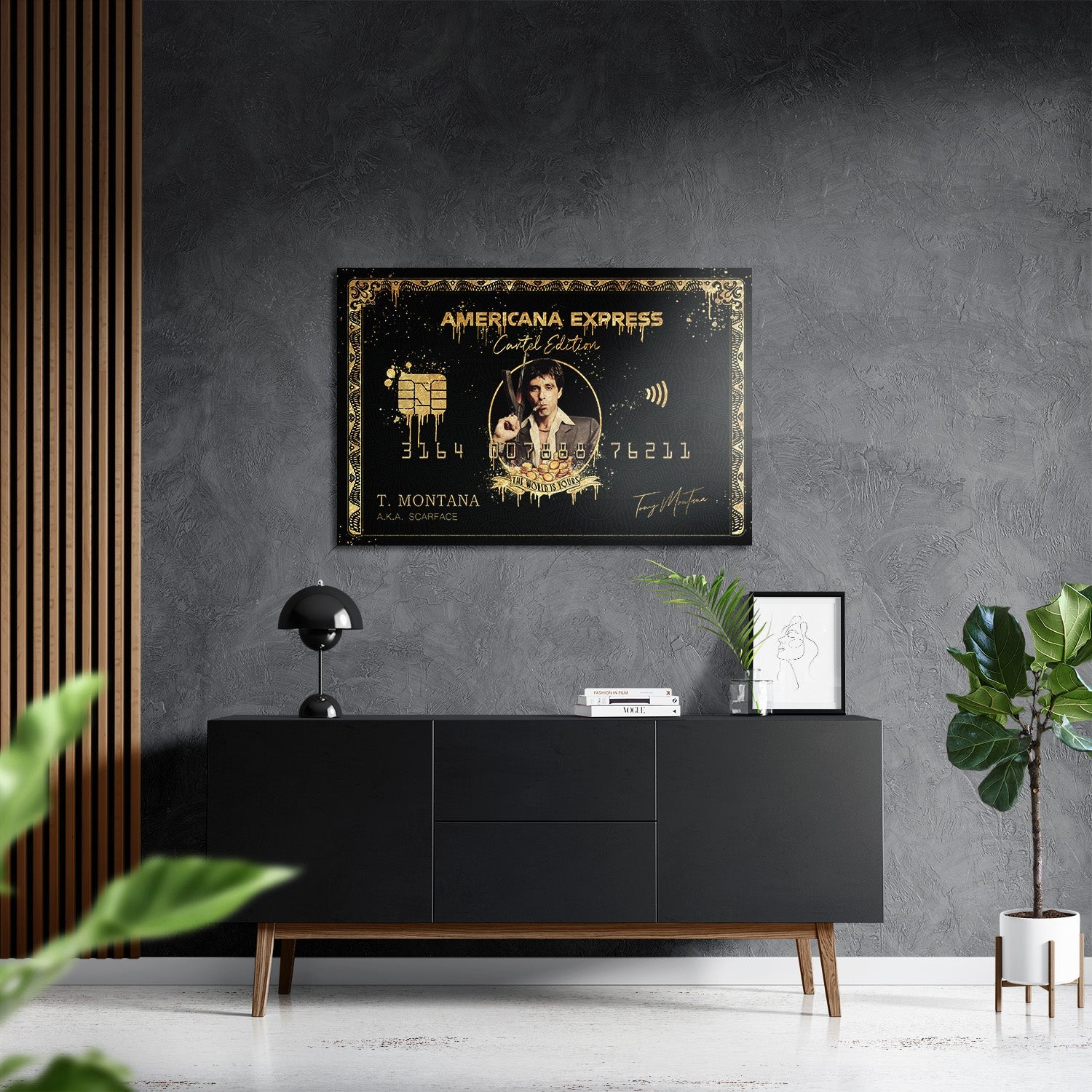 TONY MONTANA - AMERICANA EXPRESS*Dibond*60x40 cm*Dibond*Kunstwerk*Masculina.nl