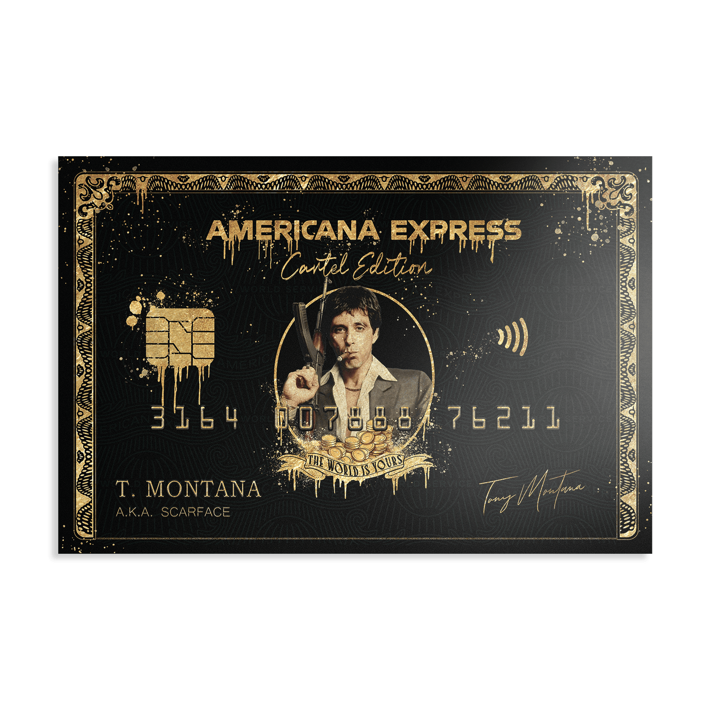TONY MONTANA - AMERICANA EXPRESS*Dibond*60x40 cm*Dibond*Kunstwerk*Masculina.nl