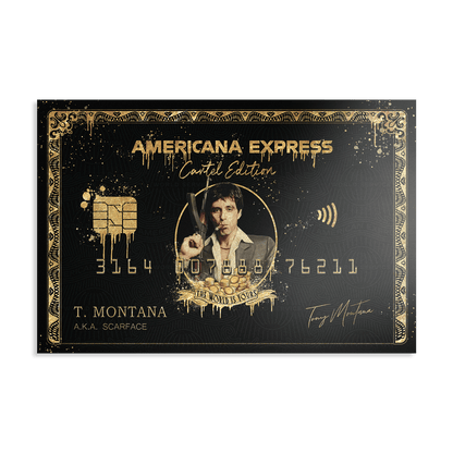 TONY MONTANA - AMERICANA EXPRESS*Dibond*60x40 cm*Dibond*Kunstwerk*Masculina.nl