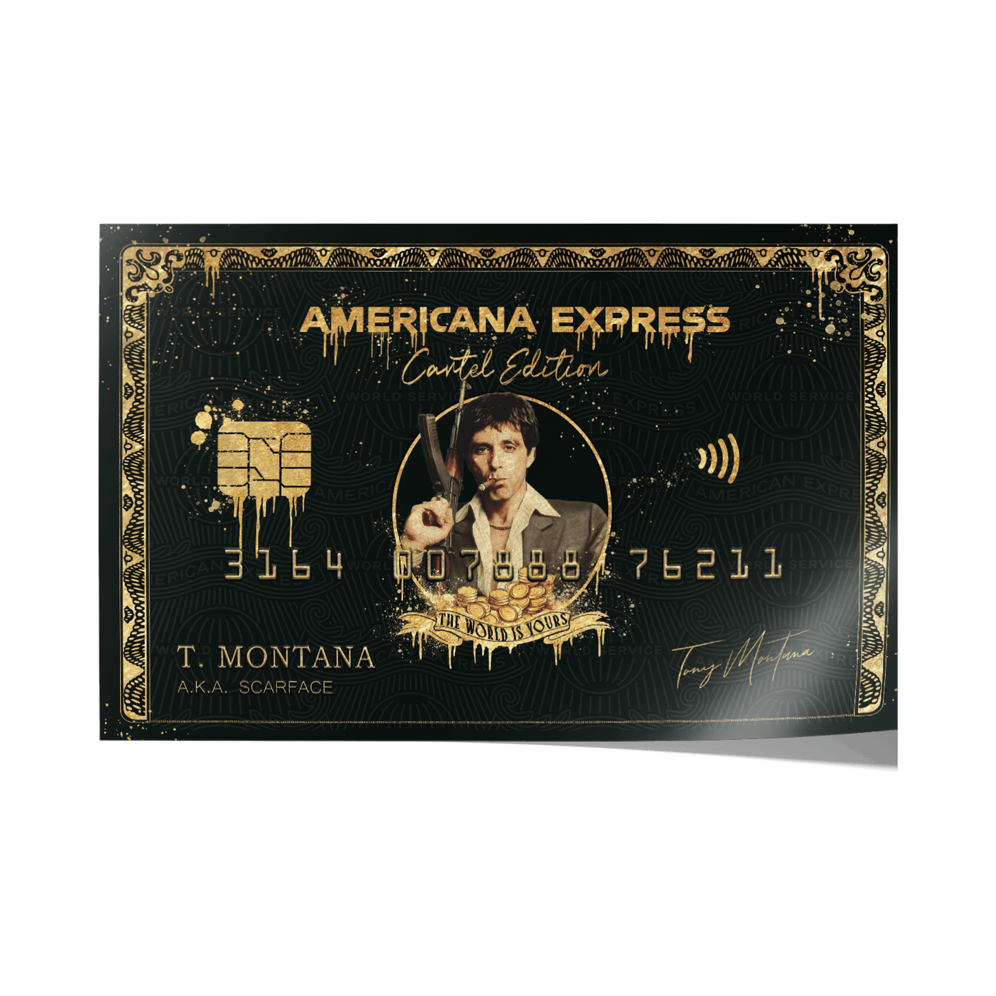 TONY MONTANA - AMERICANA EXPRESS*Papier*60x40 cm*Papier*Kunstwerk*Masculina.nl