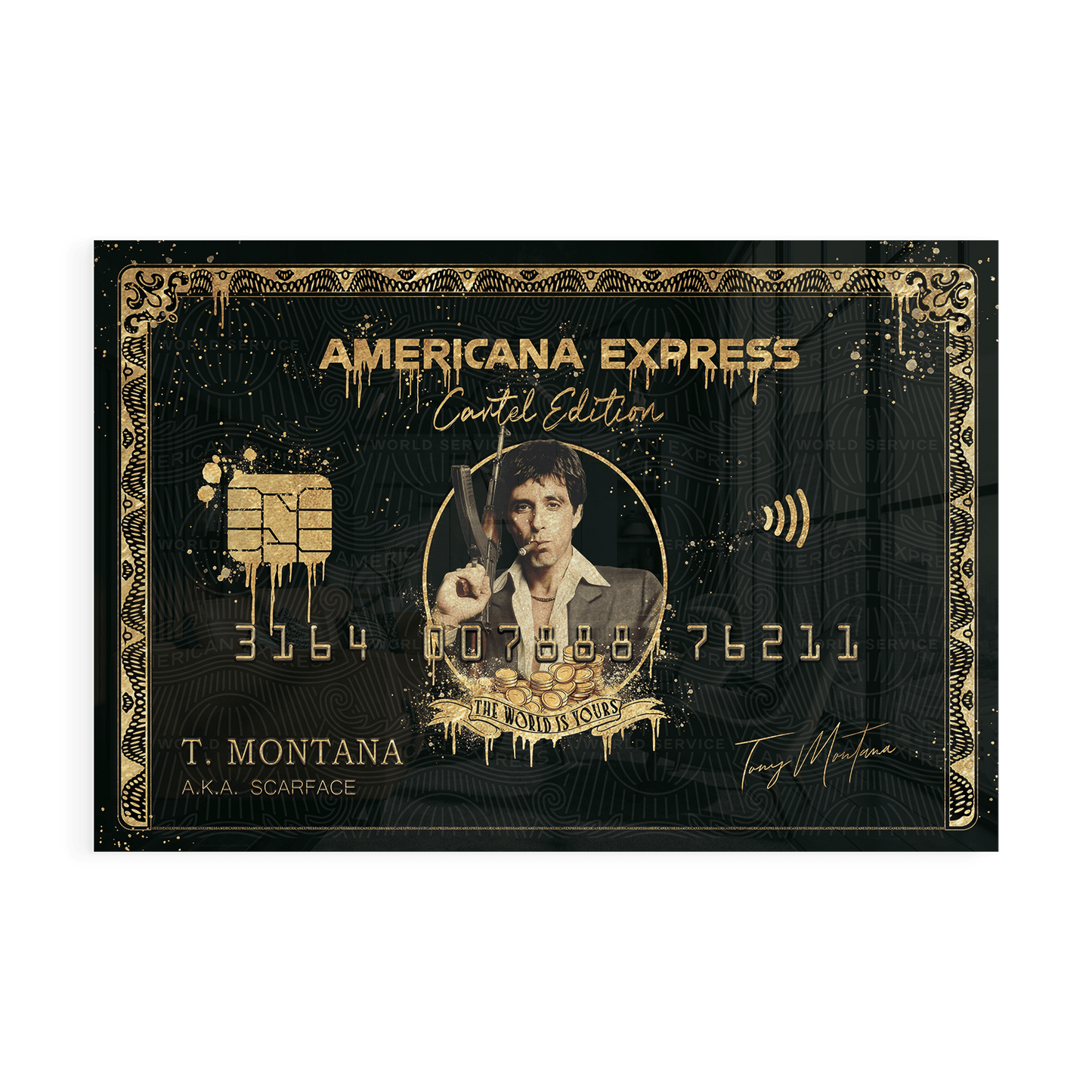 TONY MONTANA - AMERICANA EXPRESS*Plexiglas*60x40 cm*Plexiglas*Kunstwerk*Masculina.nl
