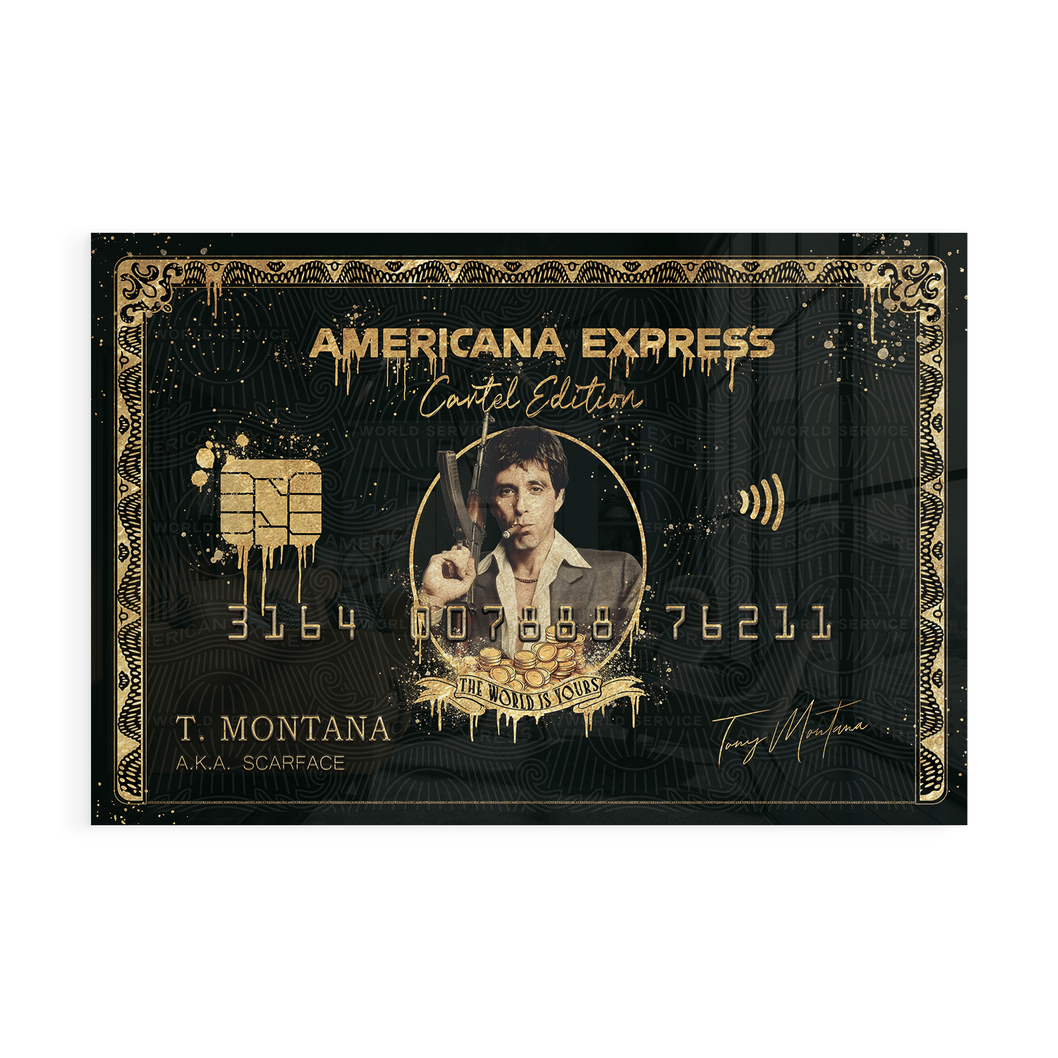 TONY MONTANA - AMERICANA EXPRESS*Plexiglas*60x40 cm*Plexiglas*Kunstwerk*Masculina.nl
