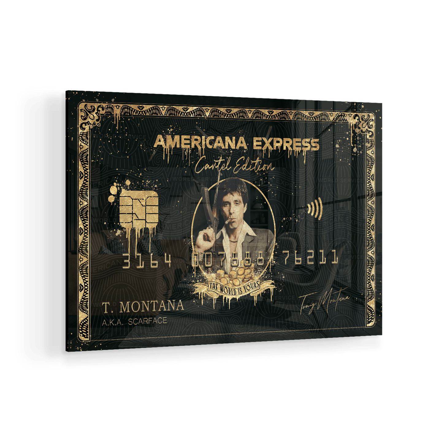 TONY MONTANA - AMERICANA EXPRESS*Plexiglas*60x40 cm*Plexiglas*Kunstwerk*Masculina.nl