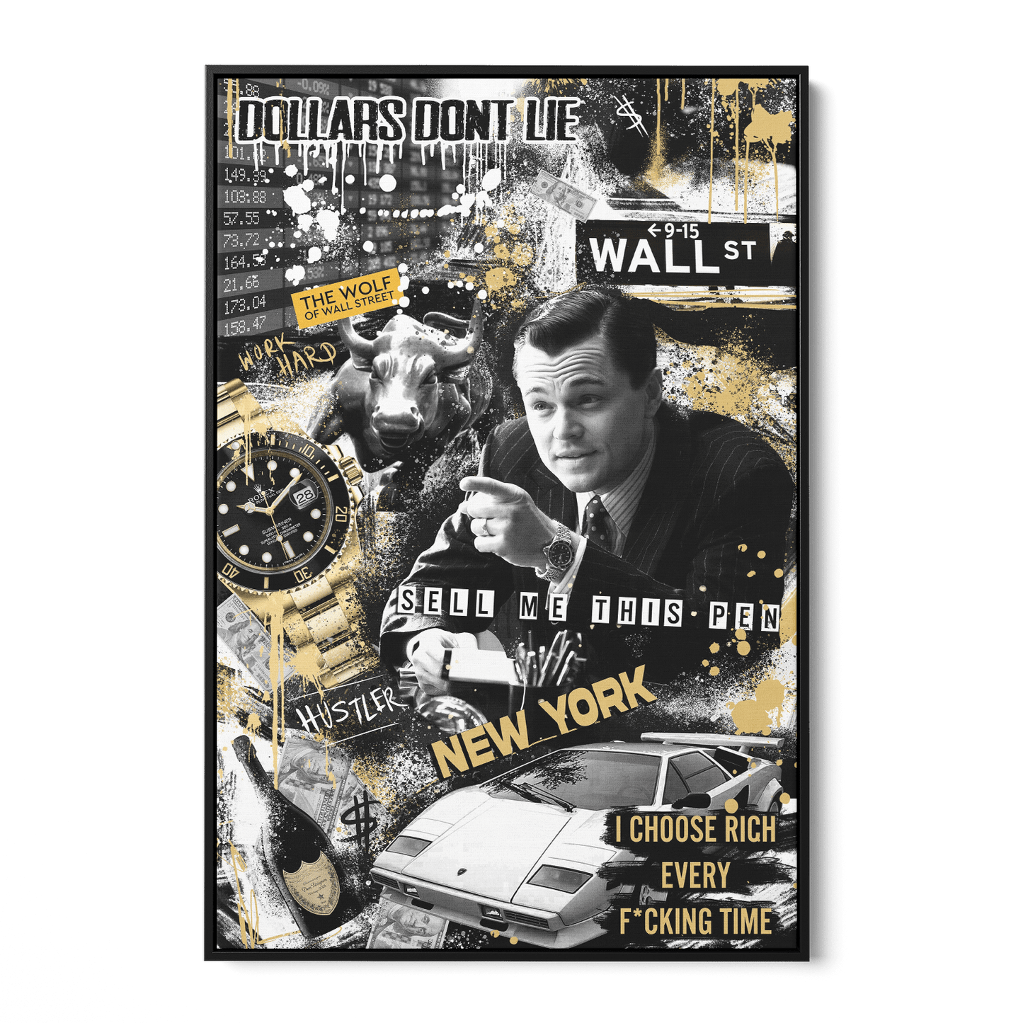 WALL STREET ROYALTY*Canvas*40x60*Baklijst*Kunstwerk*Masculina.nl