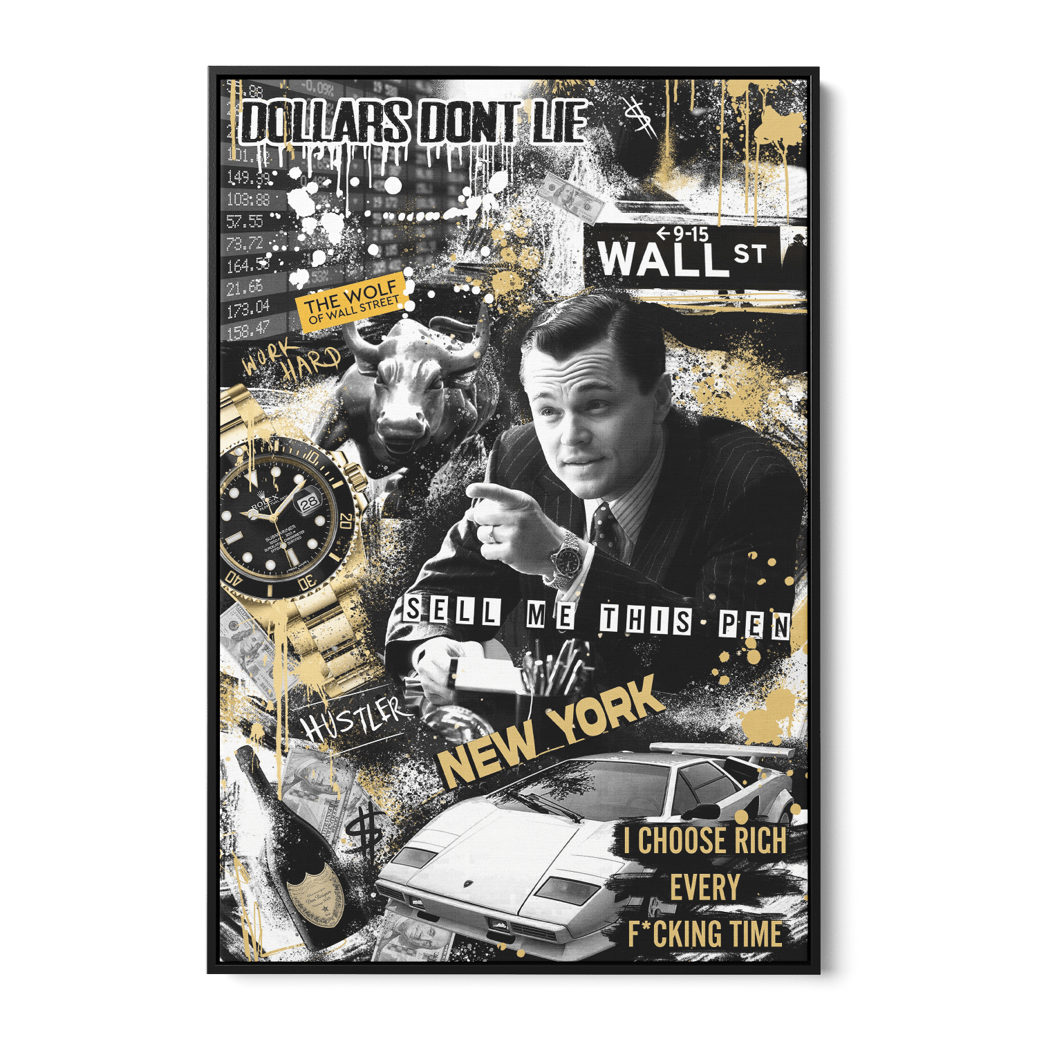 WALL STREET ROYALTY*Canvas*40x60*Baklijst*Kunstwerk*Masculina.nl