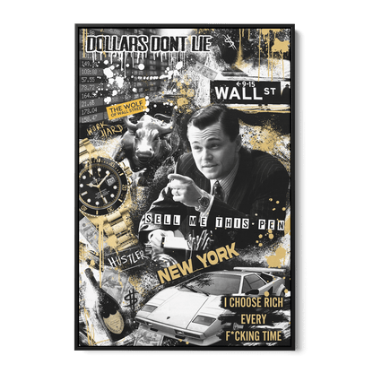 WALL STREET ROYALTY*Canvas*40x60*Baklijst*Kunstwerk*Masculina.nl