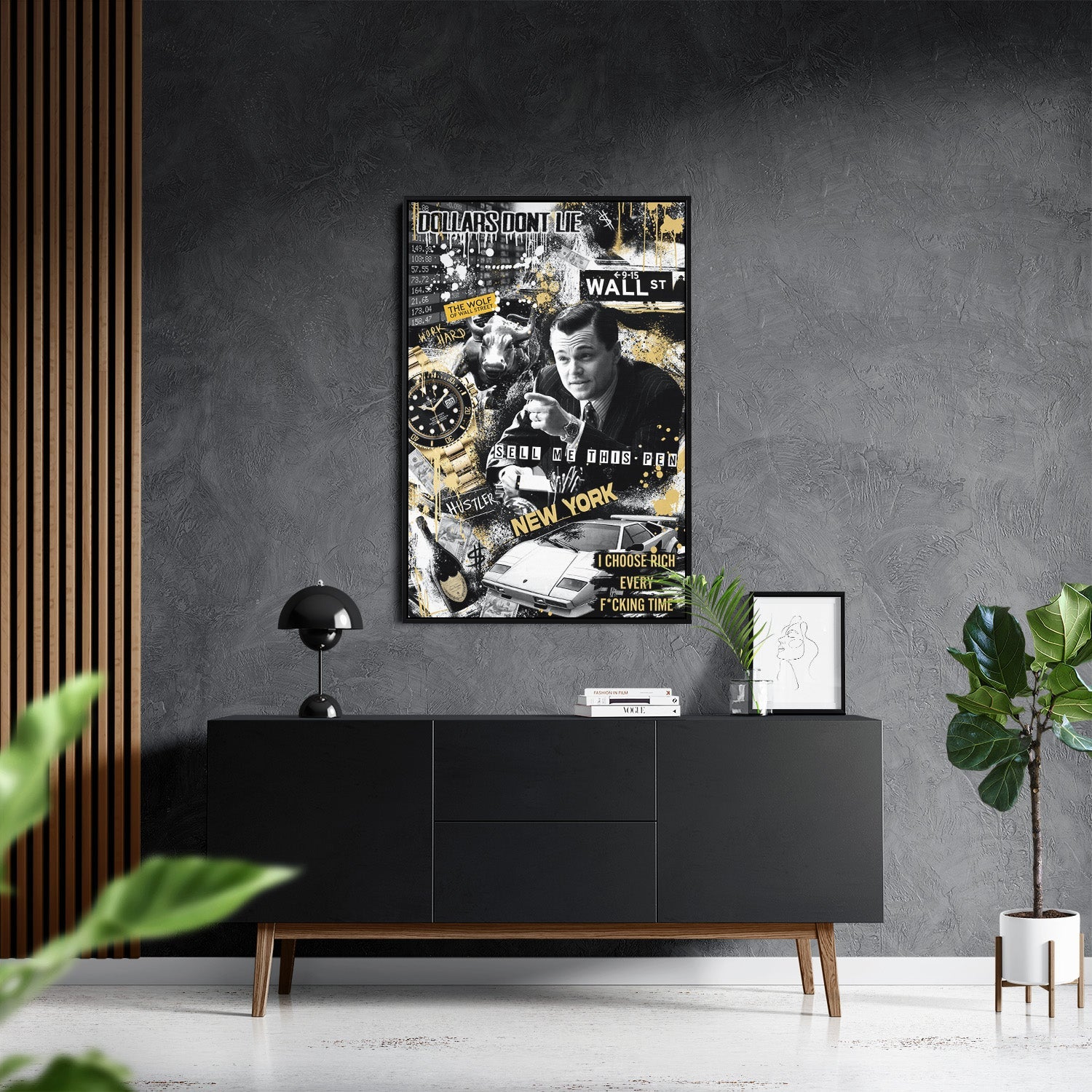 WALL STREET ROYALTY*Canvas*40x60*Baklijst*Kunstwerk*Masculina.nl