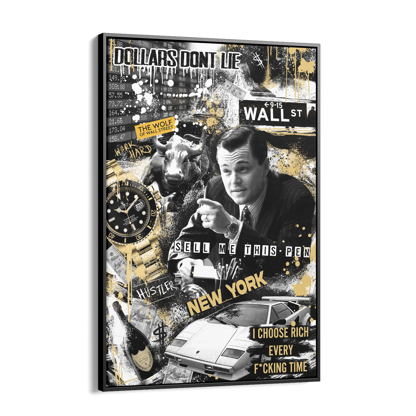 WALL STREET ROYALTY*Canvas*40x60*Baklijst*Kunstwerk*Masculina.nl