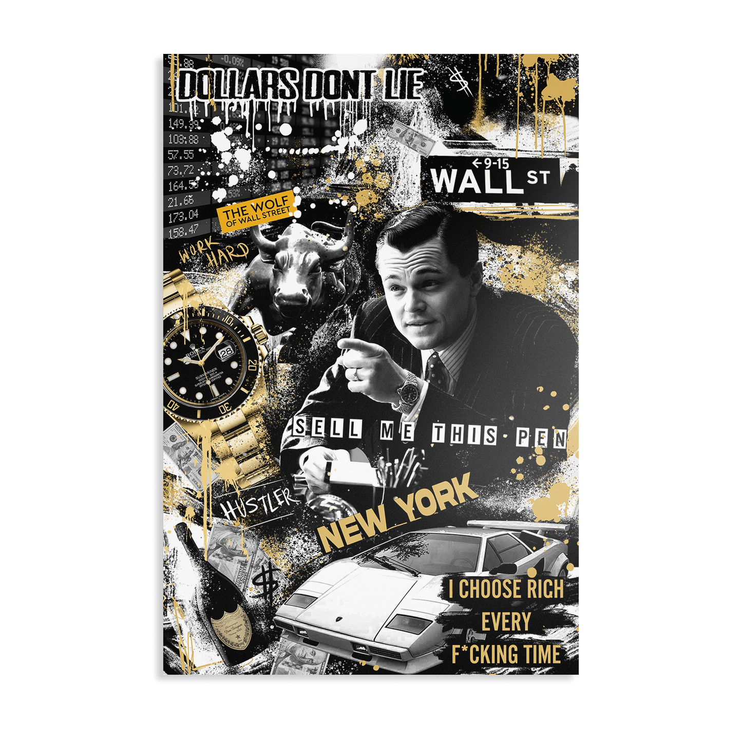 WALL STREET ROYALTY*Dibond*40x60*Dibond*Kunstwerk*Masculina.nl