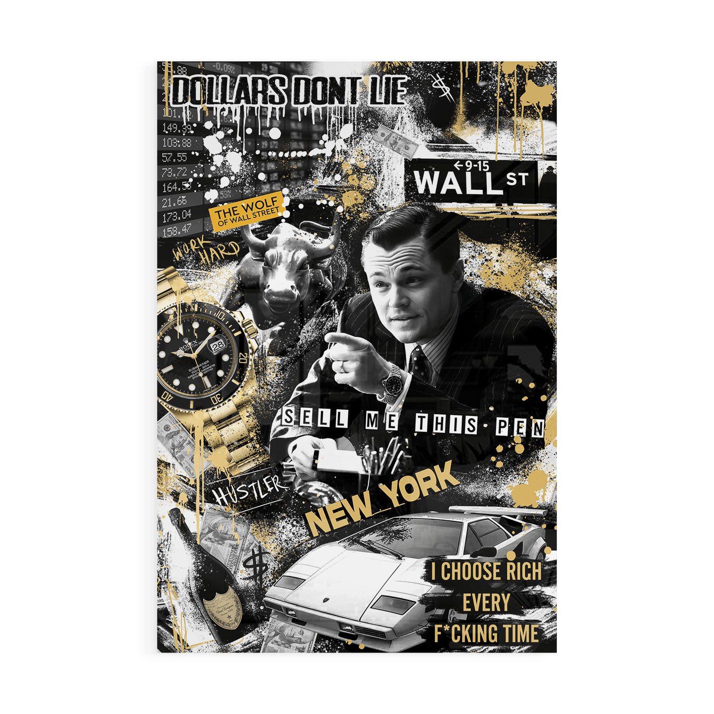 WALL STREET ROYALTY*Plexiglas*40x60*Plexiglas*Kunstwerk*Masculina.nl