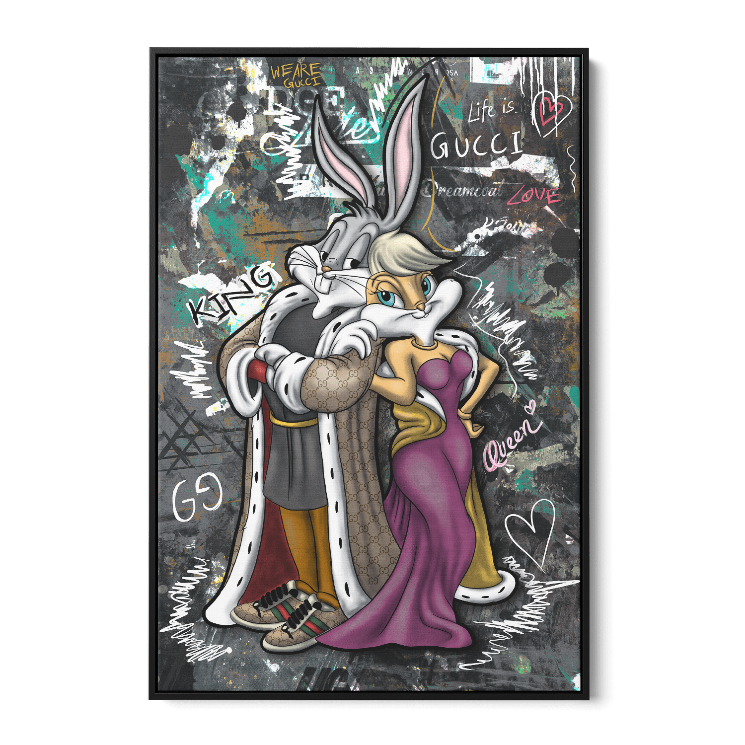 WE ARE GUCCI - LOLA & BUGS*Canvas*40x60 cm*Baklijst*Kunstwerk*Masculina.nl