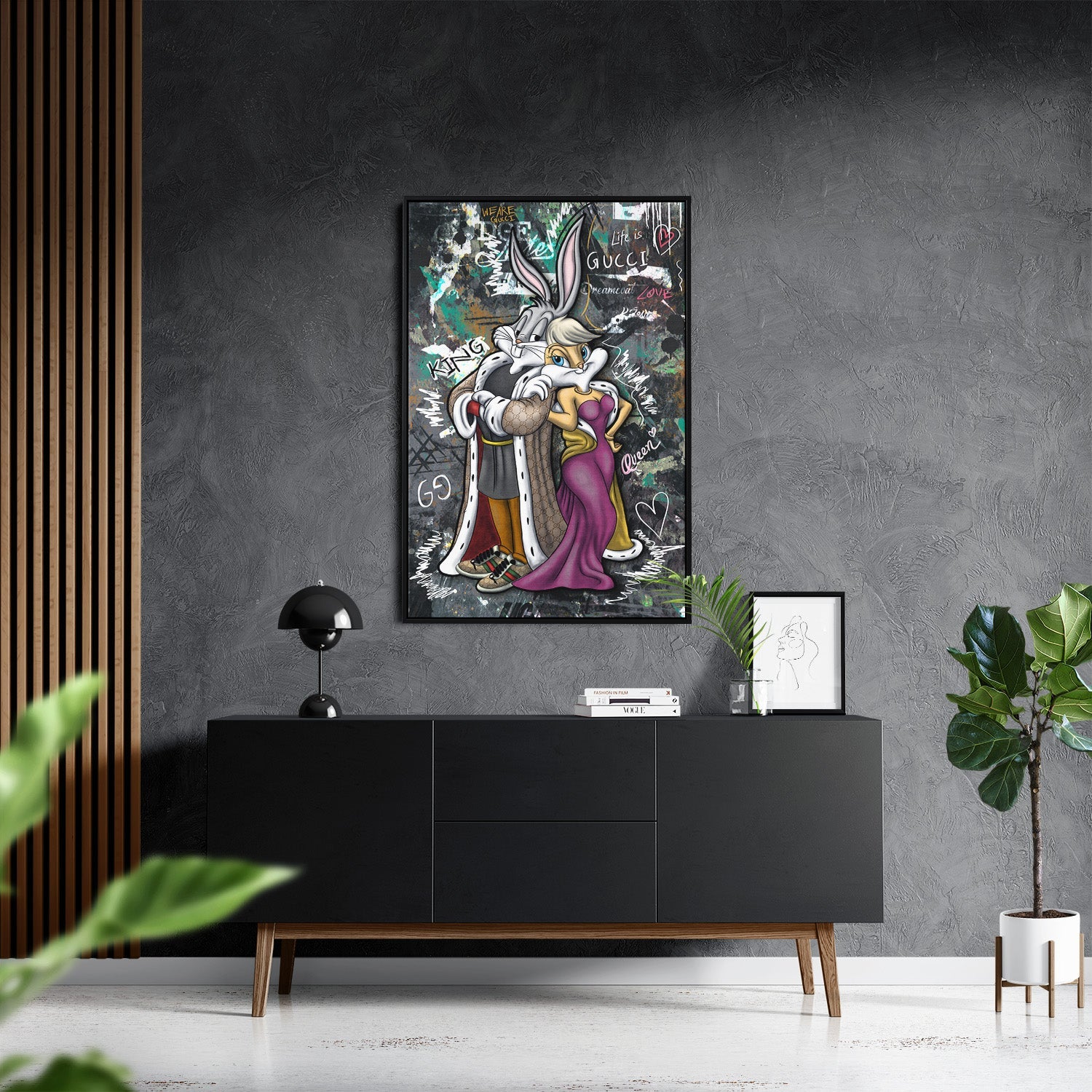 WE ARE GUCCI - LOLA & BUGS*Canvas*40x60 cm*Baklijst*Kunstwerk*Masculina.nl