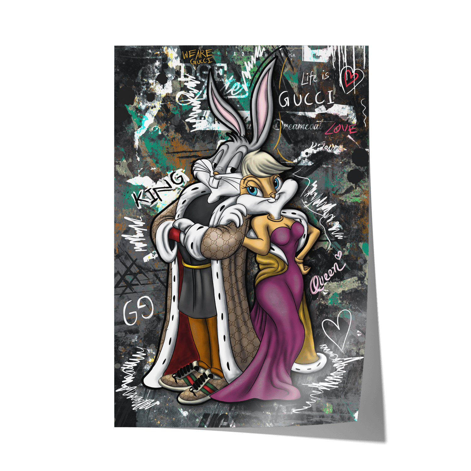 WE ARE GUCCI - LOLA & BUGS*Papier*40x60 cm*Papier*Kunstwerk*Masculina.nl