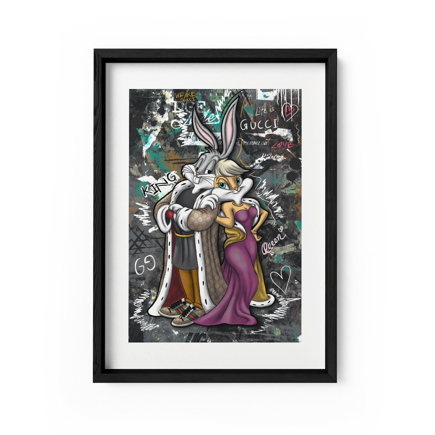 WE ARE GUCCI - LOLA & BUGS*Papier*40x60 cm*Papier*Kunstwerk*Masculina.nl