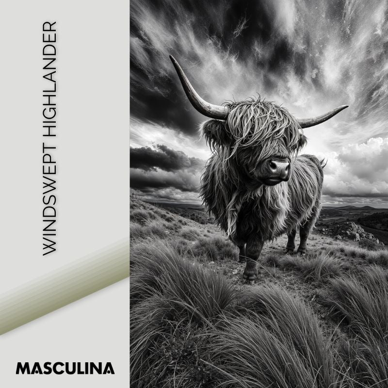 WINDSWEPT HIGHLANDER*Canvas*40x60 cm*Baklijst*Kunstwerk*Masculina.nl