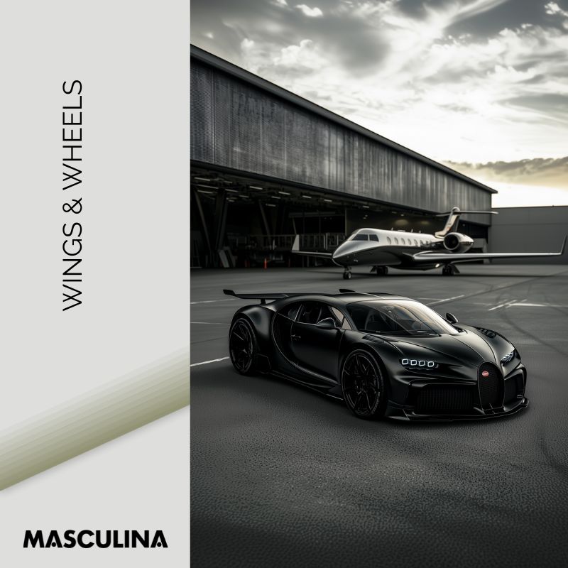 WINGS & WHEELS*Canvas*40x60*Baklijst*Kunstwerk*Masculina.nl*Auto's*Bugatti