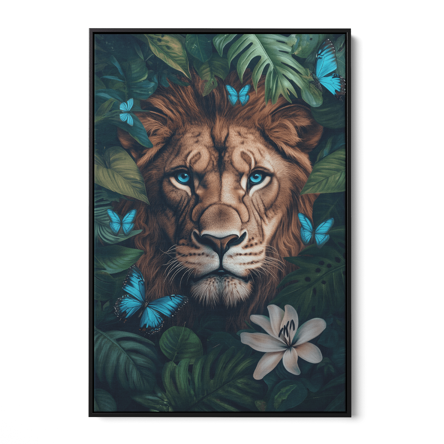 WINGS & WHISKERS - LION*Canvas*40x60*Baklijst*Kunstwerk*Masculina.nl