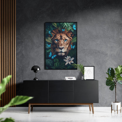 WINGS & WHISKERS - LION*Canvas*40x60*Baklijst*Kunstwerk*Masculina.nl